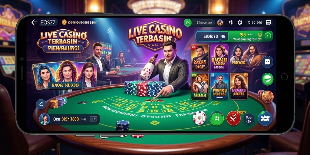 Tampilan gameplay Live Casino yang seru dan interaktif di EOS77.
