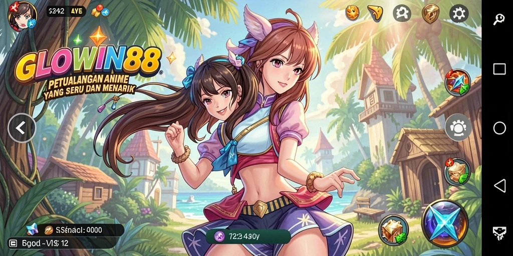 Tampilan gameplay seru dalam dunia Anime GLOWIN88.