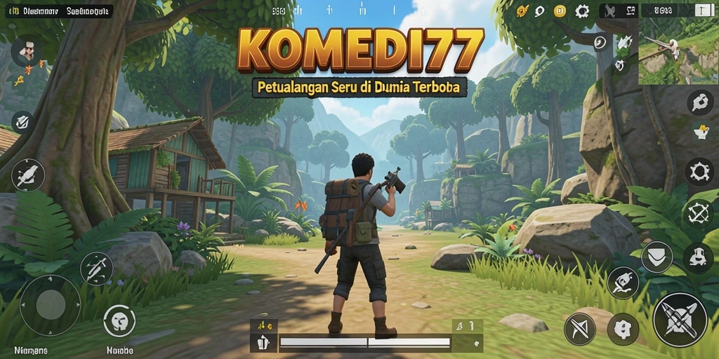 Tampilan gameplay seru dan lucu di dunia terbuka KOMEDI77.