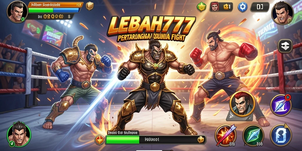 Screenshot gameplay LEBAH777 dengan aksi pertarungan intens.