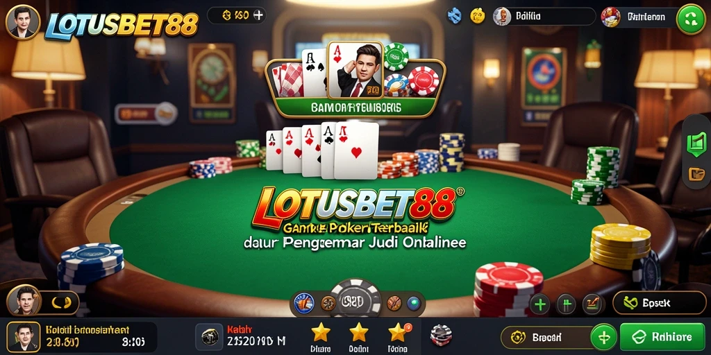 Tampilan menarik dalam permainan Poker LOTUSBET88 yang memukau.