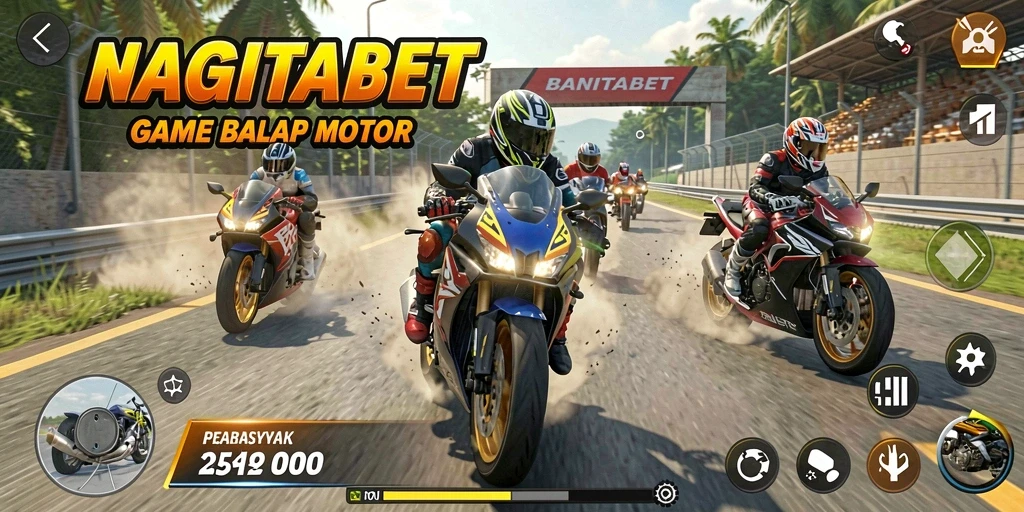 Tampilan menarik dari gameplay balap motor NAGITABET yang penuh aksi.