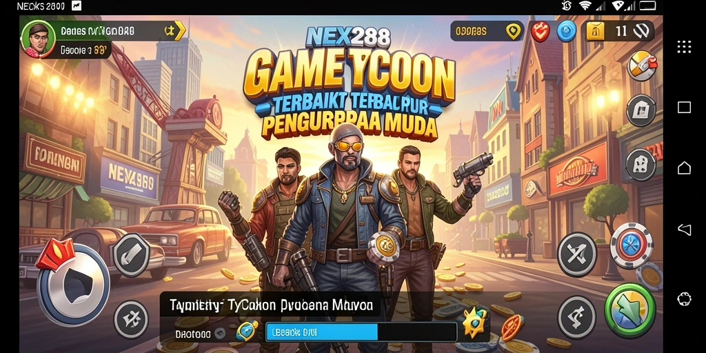 Screenshot NEX288 menampilkan pemain membangun bisnis Tycoon yang sukses.