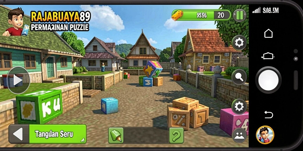 Tangkapan layar gameplay RAJABUAYA89 yang menunjukkan tantangan teka-teki.