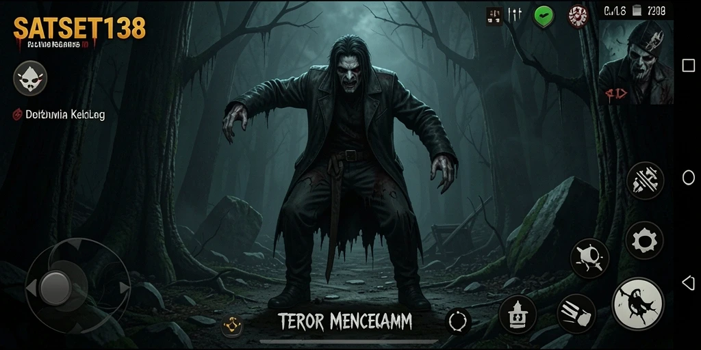 Screenshot utama yang menampilkan gameplay menyeramkan dalam SATSET138.