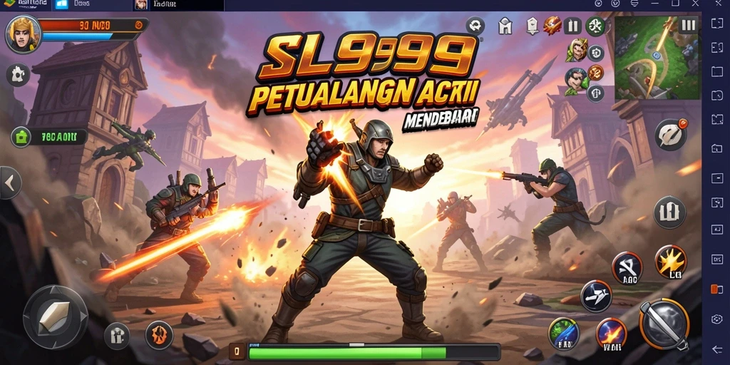 Screenshot menunjukkan aksi mendebarkan dalam game SL999.