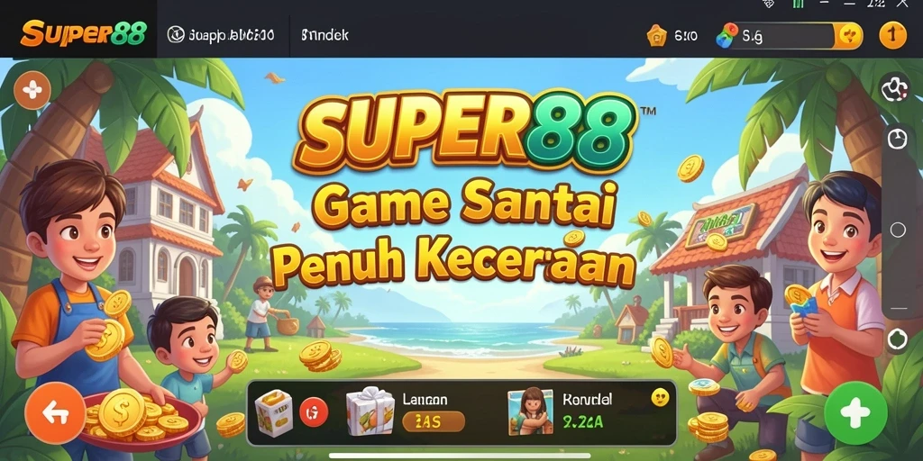 Tampilan menarik dari gameplay SUPER88 yang penuh warna dan seru.