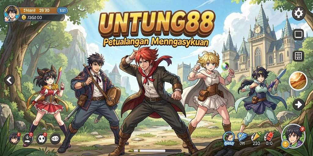 Gameplay menakjubkan dengan karakter anime berwarna-warni.