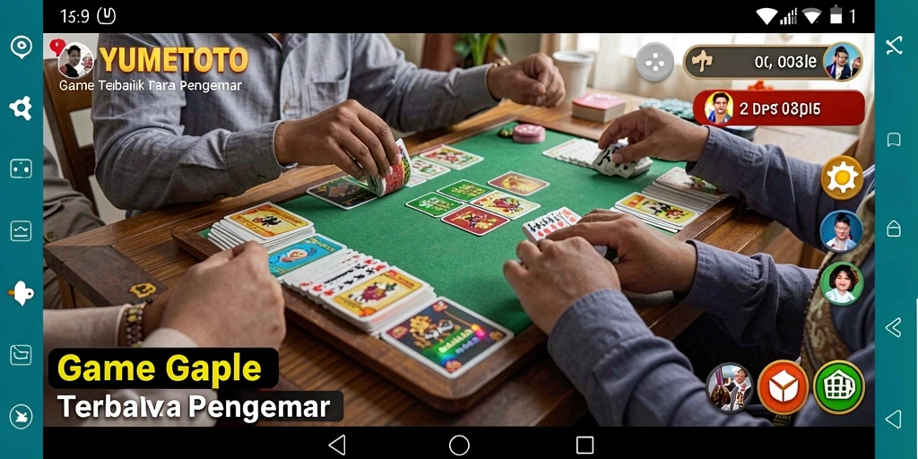 Tampilan gameplay seru dalam YUMETOTO yang menampilkan permainan Gaple.